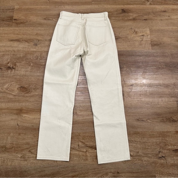 Agolde Recycled Leather 90's Pinch Waist Jeans Pants Light Beige Powder Sz 26 - Picture 8 of 9